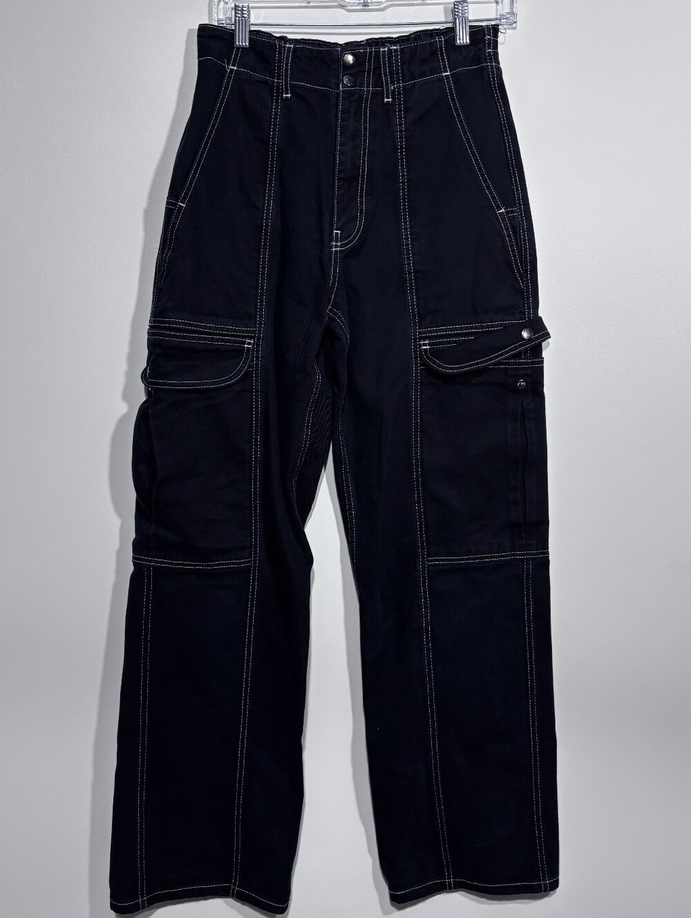 BDG Urban Outfitters Black Denim Cargo Slouchy Skate Jeans Size 27